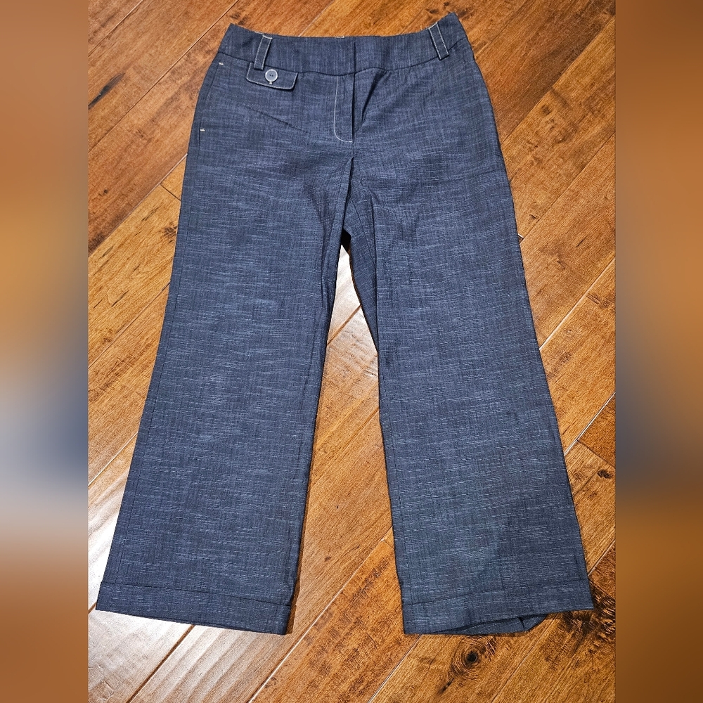 Rafaella Cotton Blend Wide Leg Trousers Pants Slacks